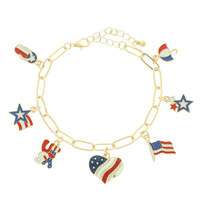 AMERICANA THEME CHARM BRACELET
